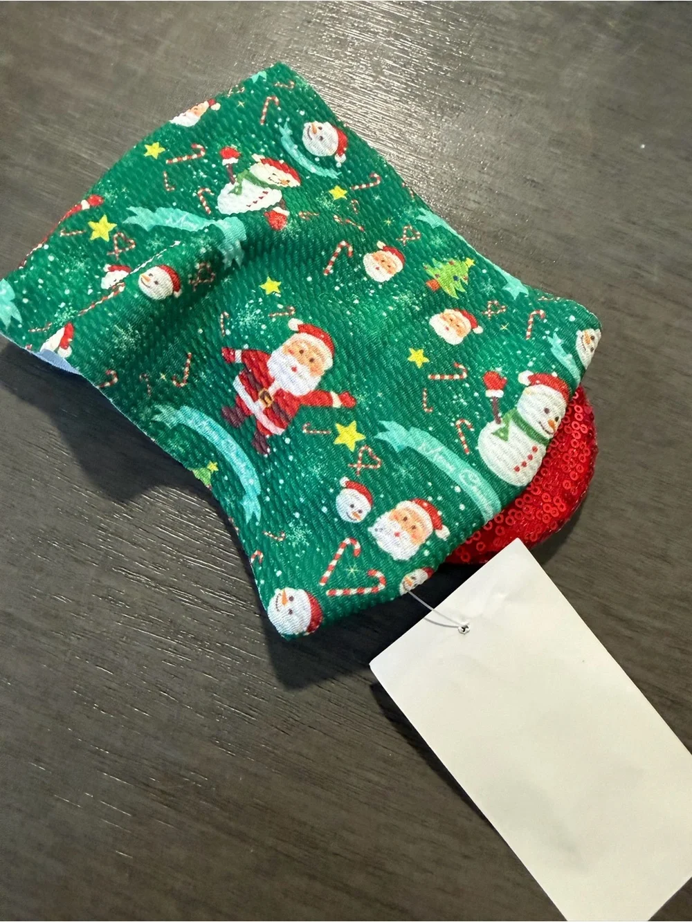 Holiday Red & Green Sequin Ear Headband with Santa Bow - Kids Accessories
